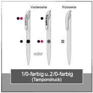 1/0- u. 2/0-farbig (Tampondruck)