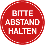 Bodenaufkleber Abstand
