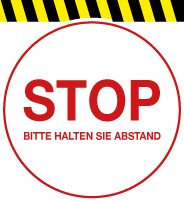 Bodenaufkleber STOP Weiss +  Flatter
